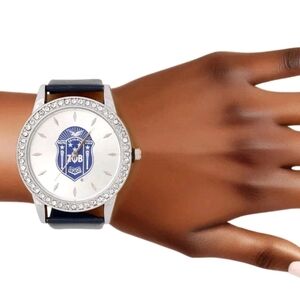 Elegant Silver Women's Watch with Blue Strap